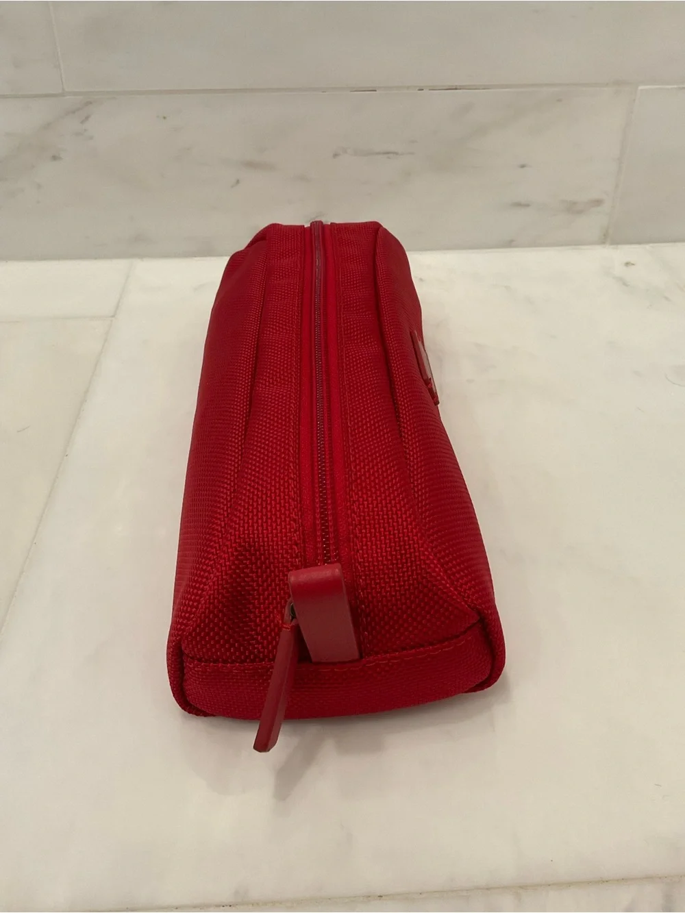 NEW - TUMI Zippered Ballistic Nylon Pencil Case - Cord Pouch - CHERRY RED